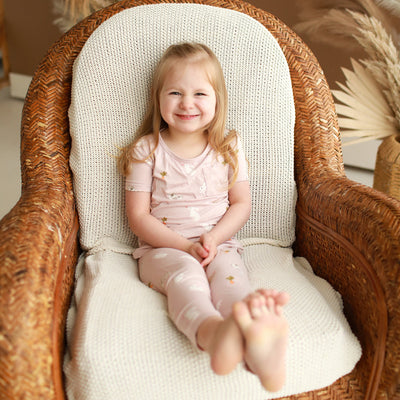 Short Sleeve Toddler Pajama Set - Blush Rabbit by Kyte Baby
