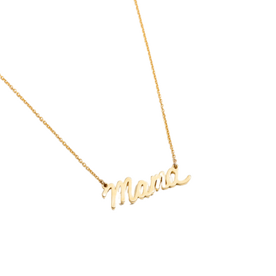 Mama Script Necklace - 18K Gold Plated Letters by Larissa Loden