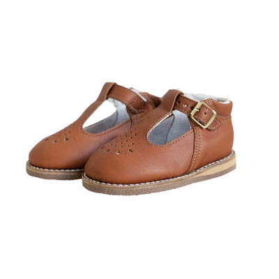 Greta T-Strap Shoe - Warm Brown by Zimmerman Shoes