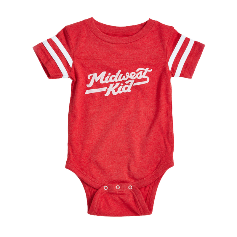 Midwest Kid Onesie - Heather Red by Orchard Street Apparel