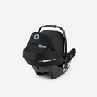 Black baby car seat on a white background
