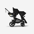 Black stroller on a white background