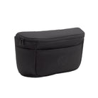 Black stroller organizer bag on a white background