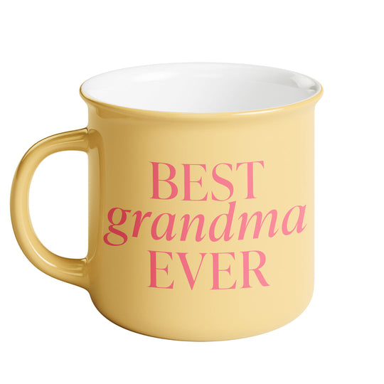 Best Grandma Ever 11oz Campfire Mug - Yellow/Pink by Sweet Water Decor