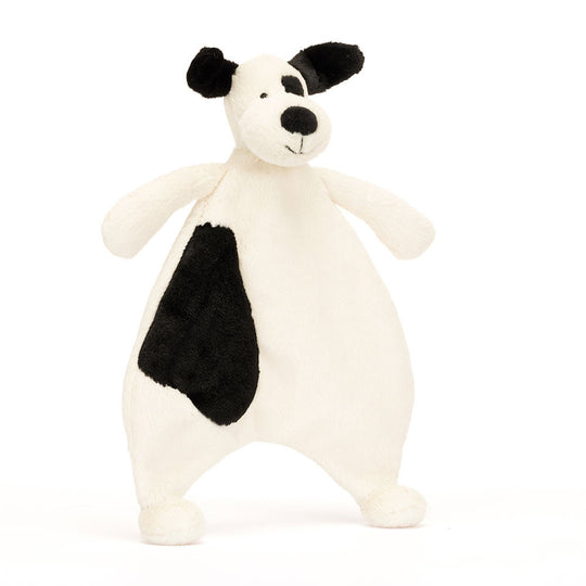 Bashful Black & Cream Puppy Comforter by Jellycat