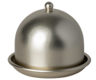 Metallic dome-shaped object on a white background