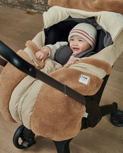 Car Seat Cocoon - Cappuccino Appliqué by 7AM Enfant
