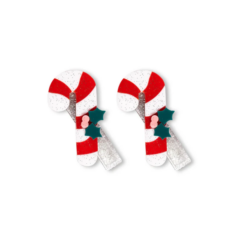 Candy Cane Alligator Clips by Lilies & Roses NY