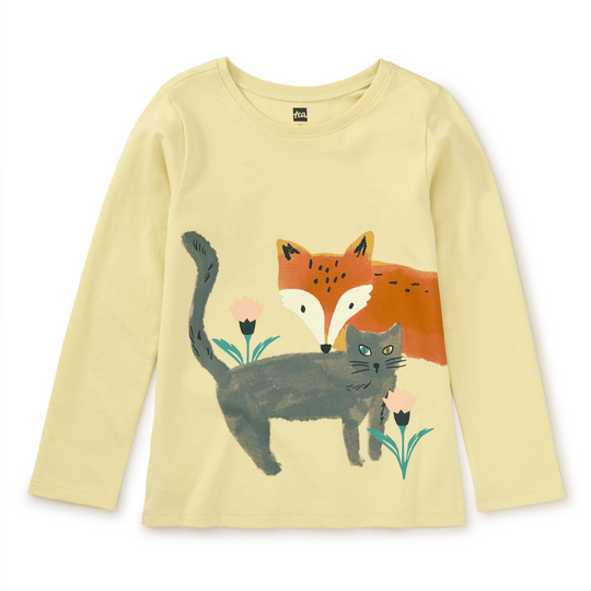 Cat and Fox Double Sided Tee - Hay by Tea Collection - FINAL SALE