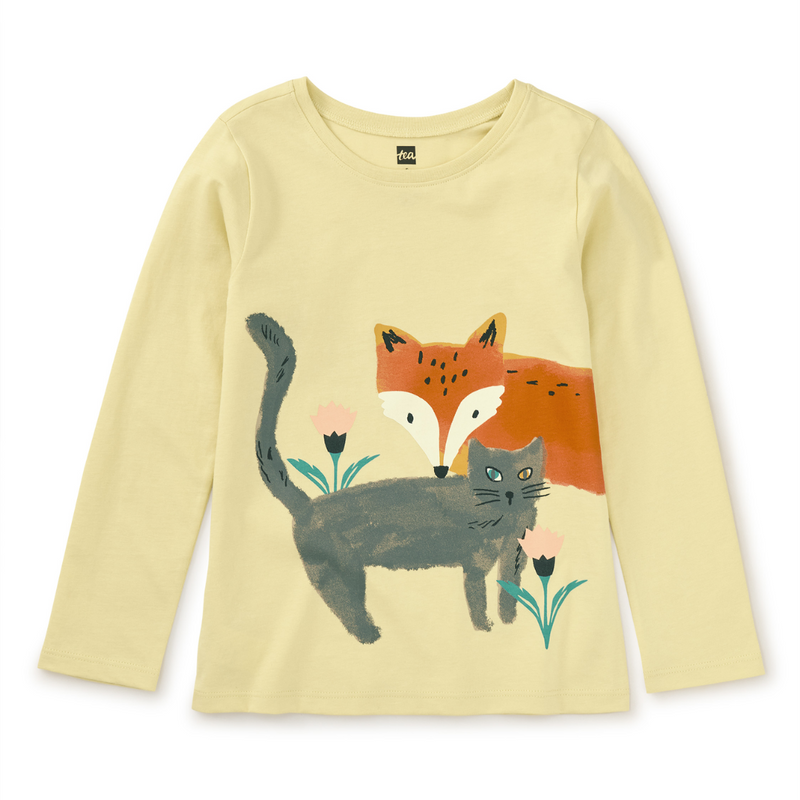 Cat and Fox Double Sided Tee - Hay by Tea Collection