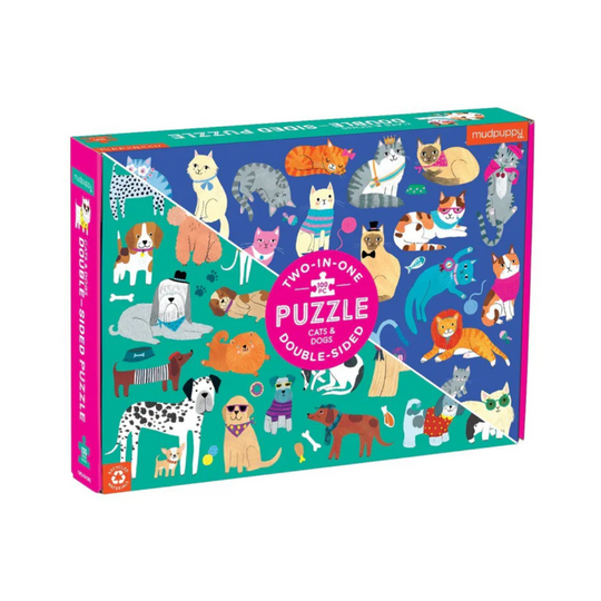 Cats & Dogs 100 Piece Double Sided Puzzle by Mudpuppy