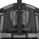 Close-up of a mechanical device with a lattice structure on a white background