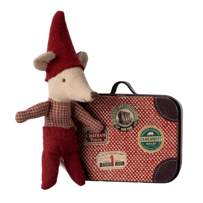 Christmas Mouse, Baby in Suitcase by Maileg