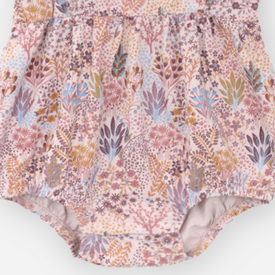 Spring Garden Flutter Sleeve Short Romper - Lilac by City Mouse - FINAL SALE