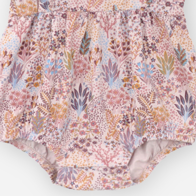 Spring Garden Flutter Sleeve Short Romper - Lilac by City Mouse