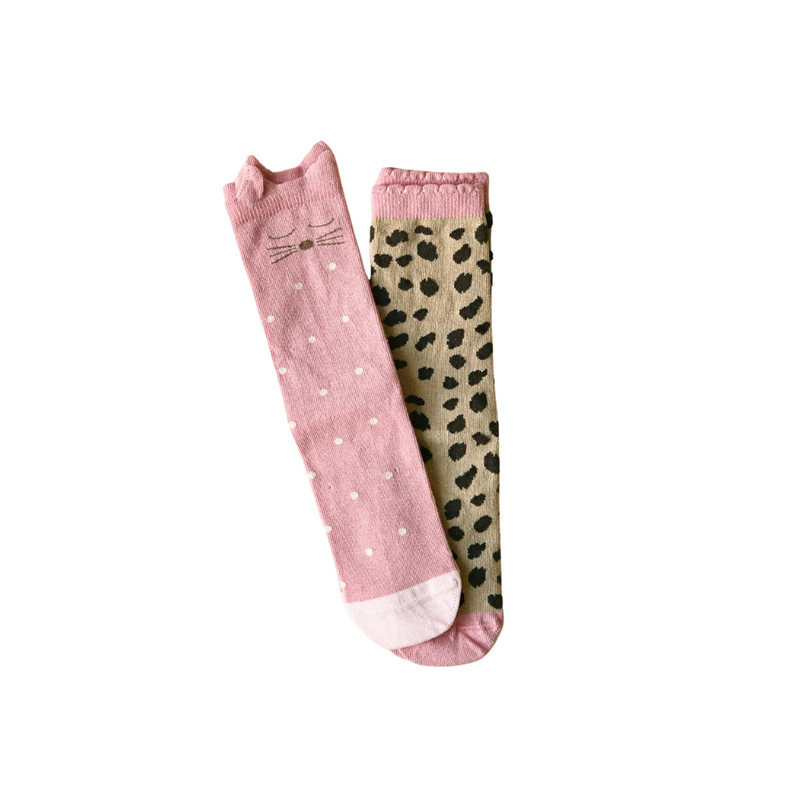 Clara Cat Leopard Socks 2pk by Rockahula Kids