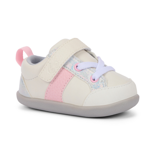 Connor First Walker Shoe - White/Pink by See Kai Run
