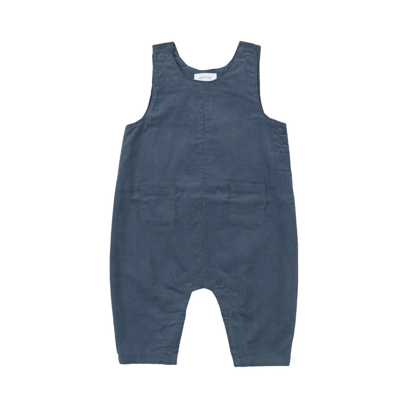 Yoke Ruffle Corduroy Overall - Solid Navy by Angel Dear