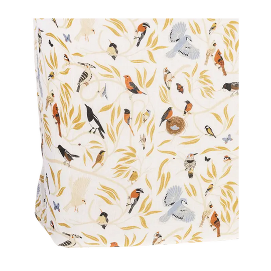 Cotton Muslin Crib Sheet - For The Birds by Clementine Kids