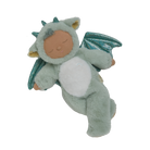 Plush toy of a baby dragon on a white background