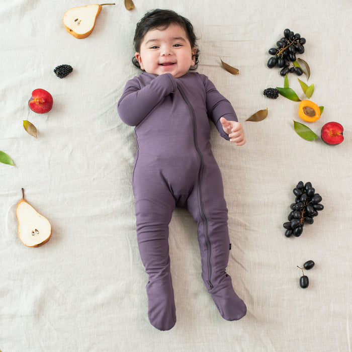 Solid Footie with Zipper - Currant by Kyte Baby