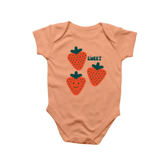 Cute Strawberries Baby Bodysuit by Rock Scissor Paper - FINAL SALE