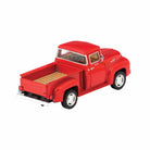 Red model truck on a white background
