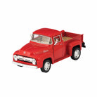 Red model truck on a white background