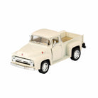 Model of a vintage cream-colored pickup truck on a white background