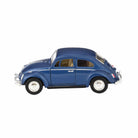 Blue model car on a white background