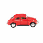Red model car on a white background