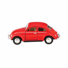 Red model car on a white background