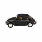 Black model car on a white background