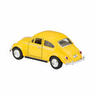 Yellow model car on a white background