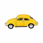 Yellow model car on a white background
