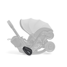 Baby car seat with a black base on a white background