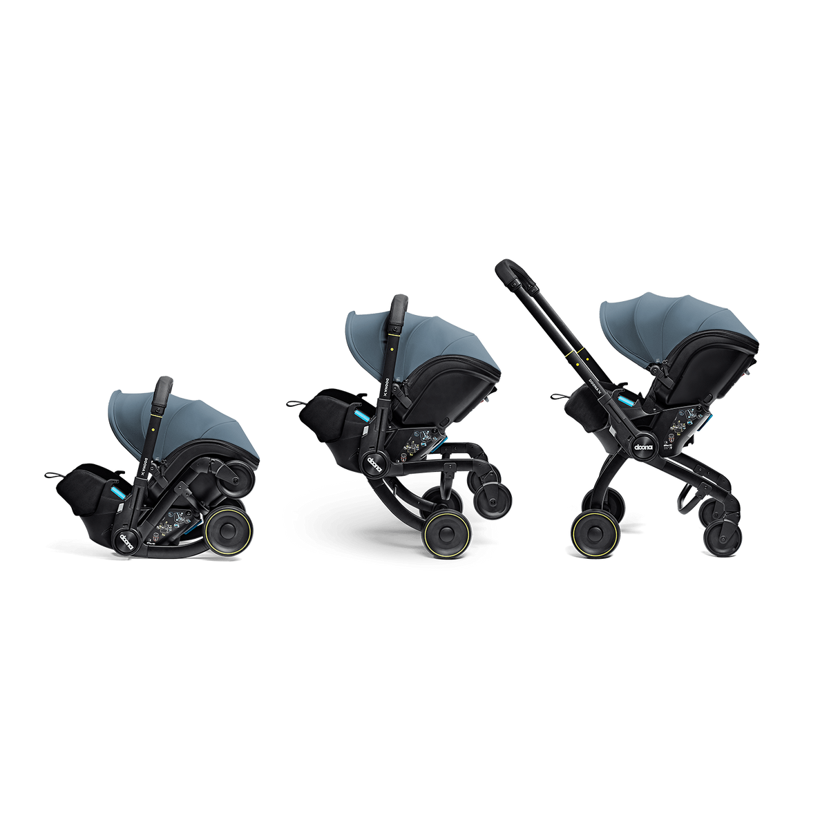 Baby stroller and car seat set on a white background
