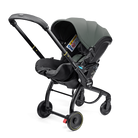 Baby stroller with car seat attachment on a white background