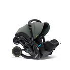 Baby car seat with stroller attachment on a white background