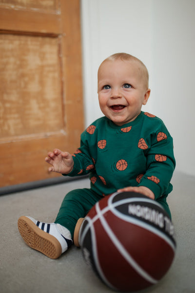 Baby Basketball Print Sweatshirt - Turtle by Babyface