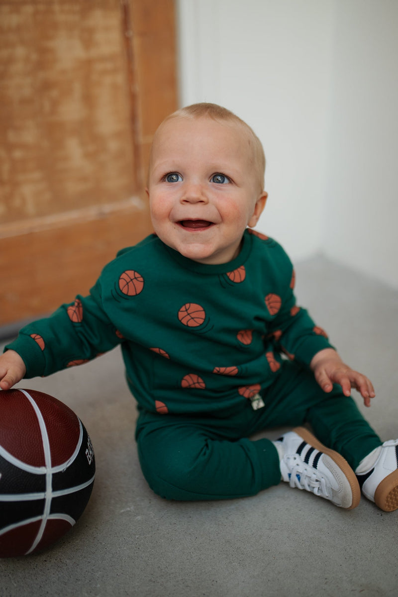 Baby Basketball Print Sweatshirt - Turtle by Babyface