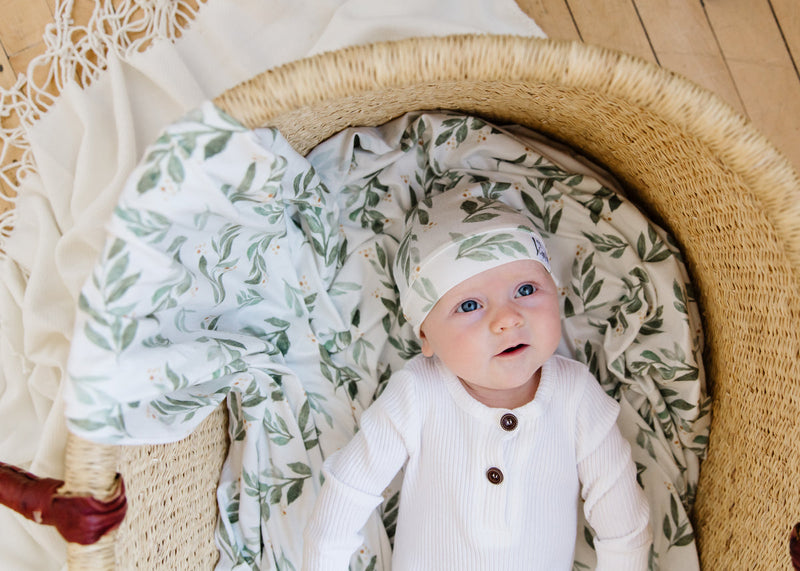 Newborn Top Knot Hat - Fern by Copper Pearl