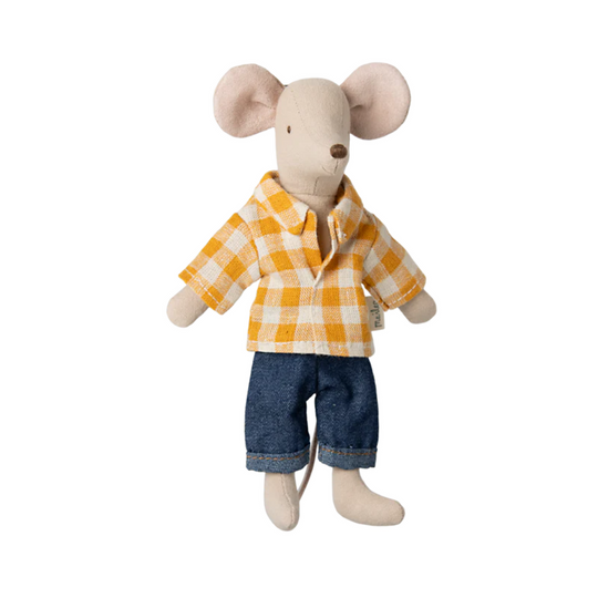 Dad Mouse - Yellow Check Shirt by Maileg