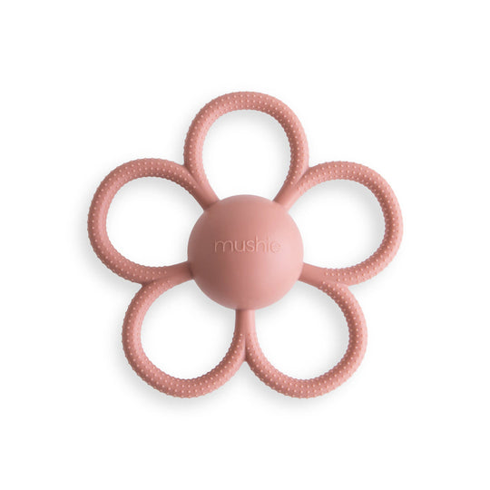 Daisy Rattle Teether - Dusty Rose by Mushie & Co