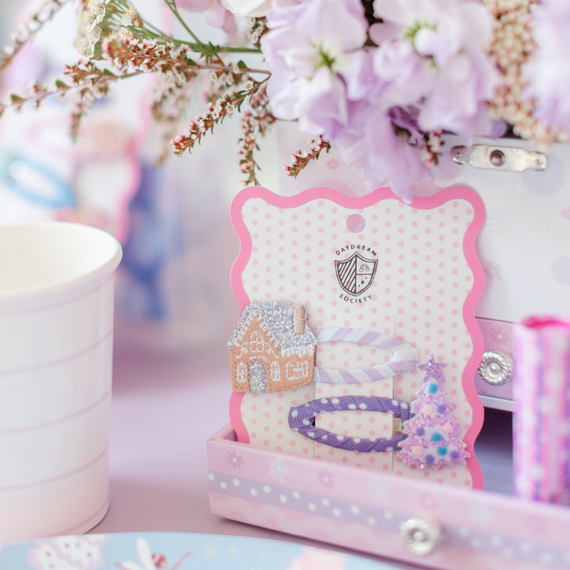 Sugarplum Ballet Gingerbread House & Christmas Tree Hair Clip Set by Daydream Society