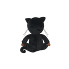Black plush toy cat on a white background