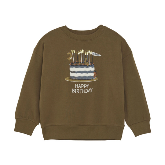 Dino Cake Happy Birthday Sweatshirt by Minymo - FINAL SALE