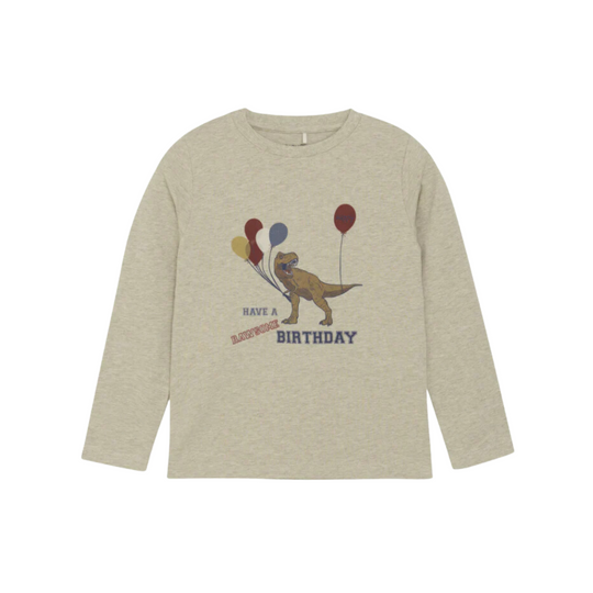 Dino Rawsome Birthday Long Sleeve Tee by Minymo - FINAL SALE