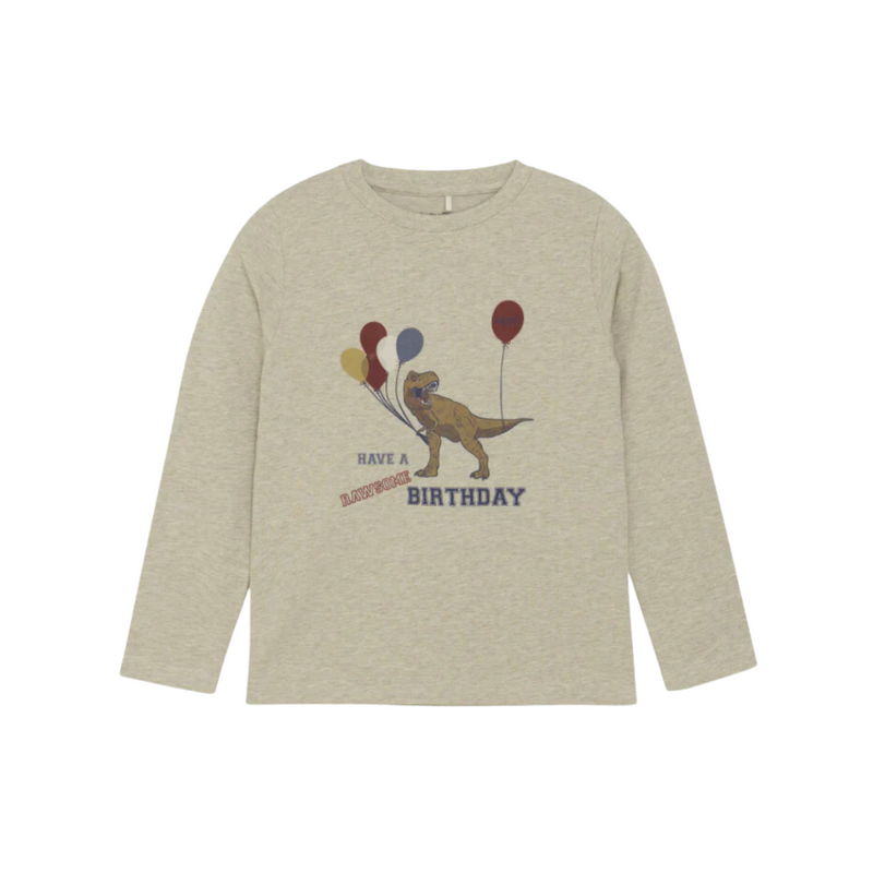 Dino Rawsome Birthday Long Sleeve Tee by Minymo