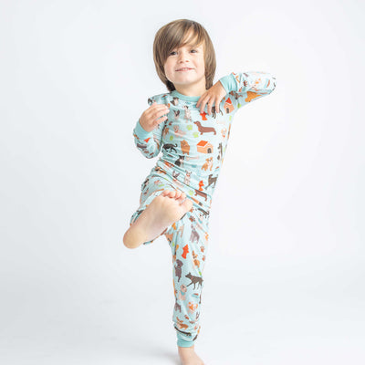 Dogs Bark Kids Bamboo Pajamas Toddler Sleep Set by Emerson and Friends